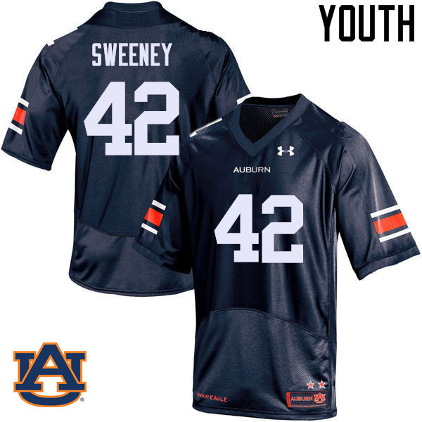 Youth Auburn Tigers #42 Keenan Sweeney College Football Jerseys Sale-Navy
